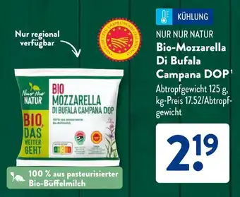 Aldi Süd NUR NUR NATUR Bio-Mozzarella Di Bufala Campana DOP Angebot
