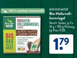 Aldi Süd NUR NUR NATUR Bio-Hafervoll- kornriegel Angebot