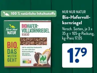 Aldi Süd NUR NUR NATUR Bio-Hafervoll- kornriegel Angebot
