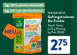 Aldi Süd NUR NUR NATUR Gefriergetrocknete Bio-Früchte Angebot