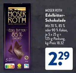Aldi Süd MOSER ROTH Edelbitter- Schokolade Angebot