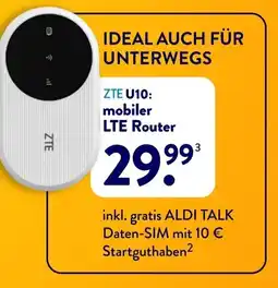 Aldi Süd ZTE U10: mobiler LTE Router Angebot
