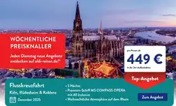 Aldi Süd Flusskreuzfahrt Köln, Rüdesheim & Koblenz 3 Nächte Angebot