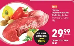 CITTI Markt Frisches südamerikanisches Rinderfilet Angebot