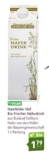 CITTI Markt Hamfelder Hof Bio Frischer Haferdrink Angebot