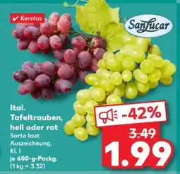Kaufland Ital. Tafeltrauben, hell oder rot Angebot