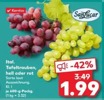 Kaufland Ital. Tafeltrauben, hell oder rot Angebot