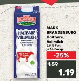 Kaufland MARK BRANDENBURG Haltbare Vollmilch Angebot