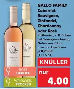 Kaufland GALLO FAMILY Cabernet Sauvignon, Zinfandel, Chardonnay oder Rosé Angebot