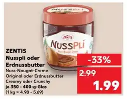 Kaufland ZENTIS Nusspli oder Erdnussbutter Angebot