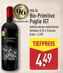 Aldi Nord VIA 76 Bio-Primitivo Puglia IGT Angebot