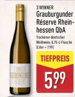 Aldi Nord 3 WINNER Grauburgunder Réserve Rheinhessen QbA Angebot