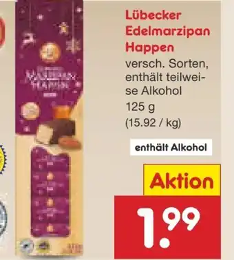 Netto Marken-Discount Santa Claus in Town Lübecker Edelmarzipan Happen Angebot