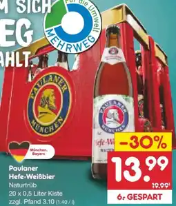 Netto Marken-Discount Paulaner Hefe-Weißbier Naturtrüb Angebot