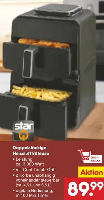Netto Marken-Discount Star-Q Doppelheißluftfritteuse Angebot