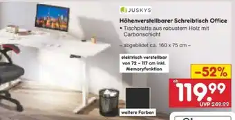 Netto Marken-Discount Juskys Höhenverstellbarer Schreibtisch Office Angebot