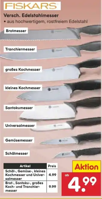 Netto Marken-Discount Fiskars Edelstahlmesser Angebot