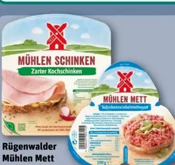 REWE Center Rügenwalder Mühle Mühlen Mett Schinken-Zwiebelmettwurst Angebot