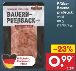 Netto Marken-Discount Kalnik Original Pfälzer Bauernpresssack Angebot