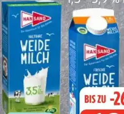 Edeka Hansano Frische Weidemilch Angebot