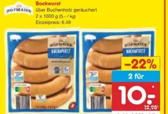 Netto Marken-Discount Hofmaier Bockwurst Angebot