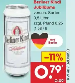 Netto Marken-Discount Berliner Kindl Jubiläumsbier Angebot