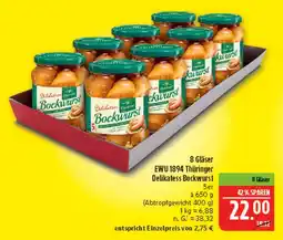 Marktkauf 8 gläser ewu 1894 thüringer delikatess bockwurst Angebot