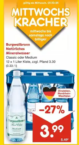 Netto Marken-Discount Burgwallbronn natürliches mineralwasser Angebot