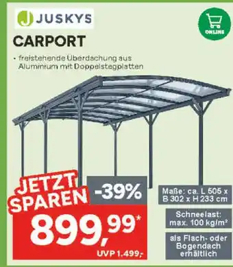 Marktkauf Juskys carport Angebot