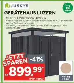 Marktkauf Juskys gerätehaus luzern Angebot