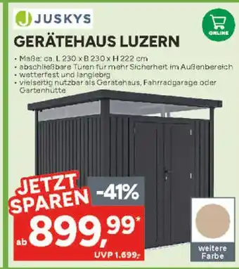Marktkauf Juskys gerätehaus luzern Angebot