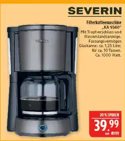 Marktkauf Severin filterkaffeemaschine ka 9340 Angebot