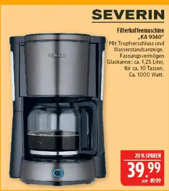 Marktkauf Severin filterkaffeemaschine ka 9340 Angebot