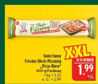 Marktkauf Tante fanny frischer blech-pizzateig pizza-riese Angebot