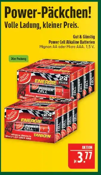 Marktkauf Gut & günstig power cell alkaline batterien mignon aa Angebot