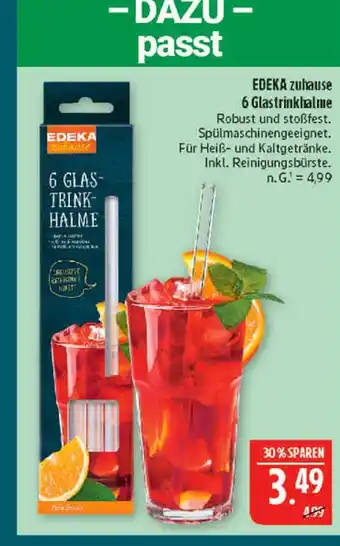 Marktkauf Edeka zuhause 6 glastrinkhalme Angebot