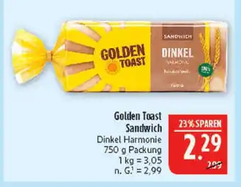 Marktkauf Golden toast sandwich dinkel harmonie Angebot