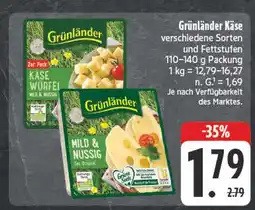 E-Center Grünländer käse würfel Angebot