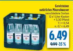 diska Gerolsteiner natürliches mineralwasser Angebot