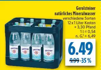 diska Gerolsteiner natürliches mineralwasser Angebot