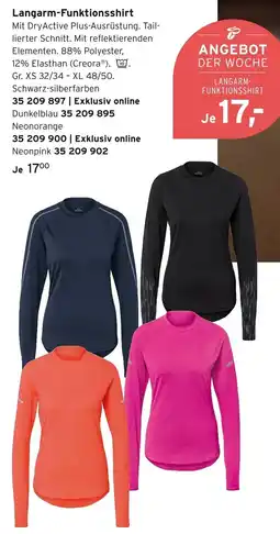 Tchibo Langarm-funktionsshirt schwarz-silberfarben Angebot