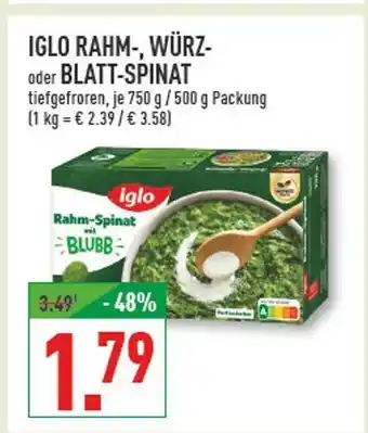 Marktkauf Iglo rahm-, würz- oder blatt-spinat Angebot
