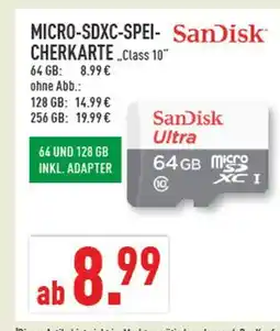 Marktkauf Sandisk micro-sdxc-speicherkarte „class 10“ Angebot