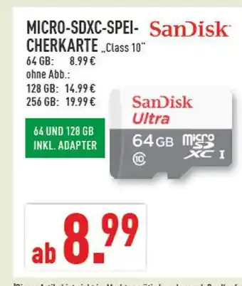 Marktkauf Sandisk micro-sdxc-speicherkarte „class 10“ Angebot