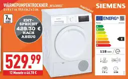Marktkauf Siemens wärmepumpentrockner wt43hv03 Angebot