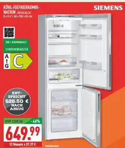 Marktkauf Siemens kühl-/gefrierkombination kg36ealca Angebot