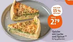 tegut Quiche mit lachs und spinat Angebot