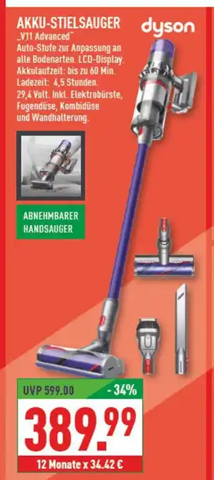 Marktkauf Dyson akku-stielsauger v11 advanced Angebot