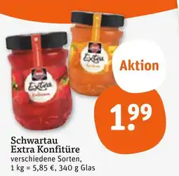 tegut Schwartau extra konfitüre erdbeere Angebot
