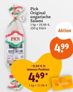 tegut Pick original ungarische salami Angebot